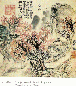 Pin, XVIII, Yosa Buson, Paisaje de otoo, M. Nacional, Kioto, mediados del siglo