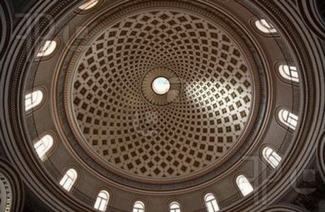 Arq, XIX, Iglesia, Interior, Cpula sobre Tambor, Mosta, Malta