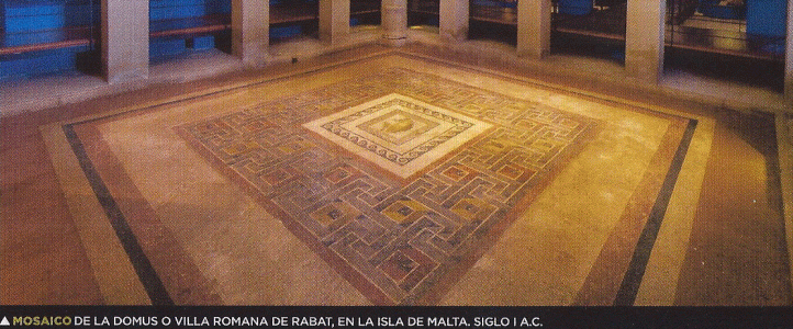 Mosaico, I aC., Domus, Villa Romana, Rabat, Malta