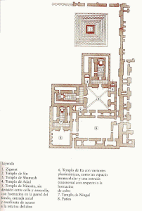 Arq, VII, Khorsabad, Zigugat y templos, plano, perodo Neoasirio