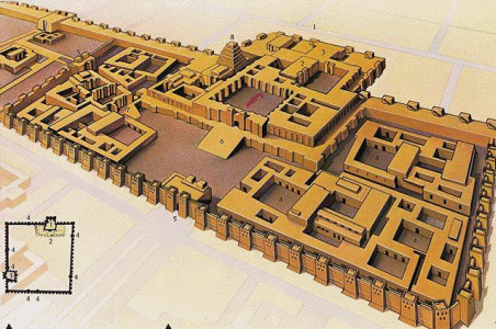 Arq, VIII aC., Palacio de Khorsabad o Dur Sharrukin, Sargn II, adosado a la muralla Norte de la ciudad, ilustracin