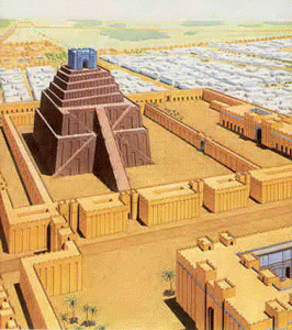 Arq, XVIII-XVI aC., Ziduratz o Torre de Babel, Babilonia, Epoca de Hamurabi, ilustracin,1792-1515