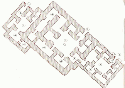 Arq, XXX aC., Mausoleos funerarios, planta