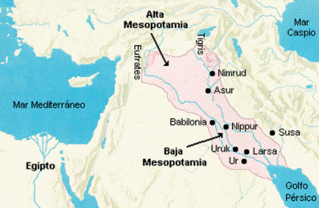 Mesopotamia, Mapa general