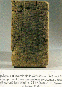 Escritura, XXII-XX, Estela de lamentacin por la cada de Ur, sumerios, M. del Louvre, Pars, 2112-2004