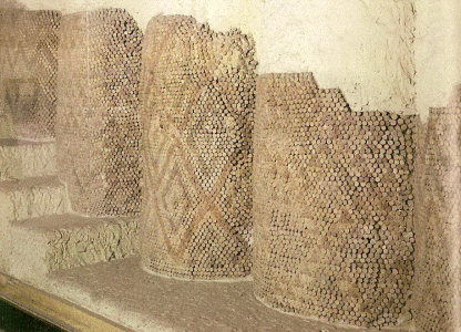 Mosaico, XXIX-XX, Conos de arcilla, Templo de la diosa Inanna, Uruk, sumerios, Vorderasitisches Museum, Berln, Alemania