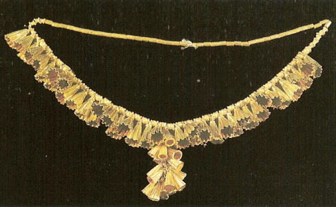 Orfebrera, IX-VIII, Collar de Nimrud, Palacio Noroeste, asirios,  M. Nacional, Bagdad, Irak