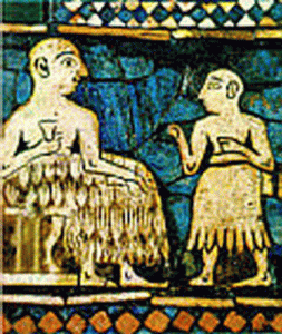 Mosaico, XXIX XXIV, Estandarte de Ur, marfil y lapizlzuli, 2900-23350 aC.