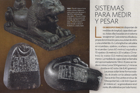 Pesas y Medidas, VIII aC., Epoca de Salmanasar IV rey de Siria y Babilonia, origen acadio, 727-722, aC.