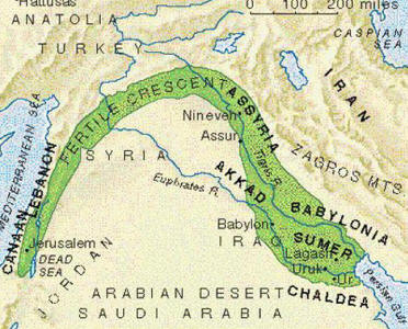 Mesopotamia, Creciente Frtil, Mapa