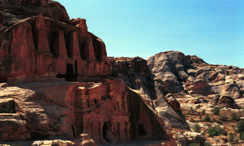Arq, I aC., Tumba de los Obeliscos y Triclinio de Bab el Siq, Nabateos, Petra, Jordania