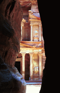 Arq, I aC., Monasterio Ed Deir, o Templo de Khazneh llamado Templo del Faran, Nabateos, fachada, detalle