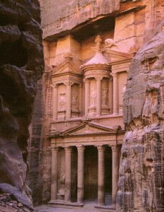Arq, I aC., Templo El Khazneh o Tesoro del Faran, fachada