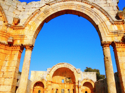 Arq, V, Baslica de San Simen el Estilita o Kal at Simn, Bveda de Horno desde la Rotonda Central, Siria, 350-459
