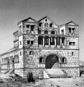 Arq, V, Iglesia de Turmanin, Fachada Principal y Lateral, Siria