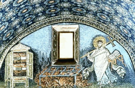 Mosaico, V, Mausoleo de Gala Placidia, interior, Rvena, 425-450