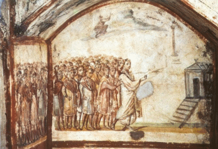 Pin, IV, Resurreccin de Lzaro, Catacumba de la Va Latina, Roma