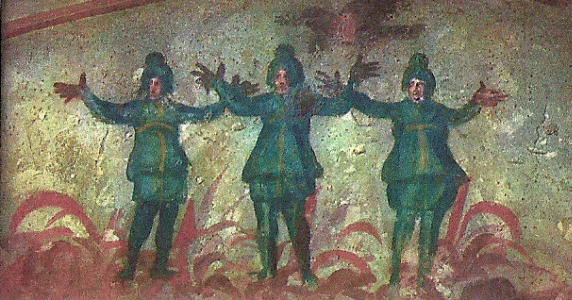 Pin, IV, Los tres Hebreos en el horno, Catacumba de Santa Priscila, Roma