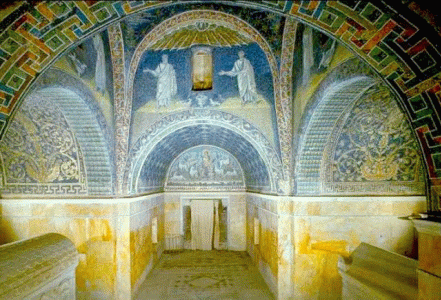 Mosaico, V, Mausoleo de Gala Placidia, interior, Rvena, 425-450