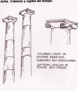 Arq, I aC., Templo de Jurha, Columna y capitel, Partos, Irn