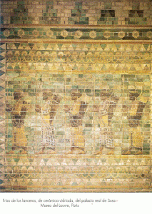 Esc, V aC., Friso de los lanceros, Palacio de Susa, M. del Louvre, Pars
