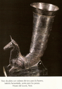 Orfebrera, V, Vaso con cabeza de toro, plata, Tesoro de Oxus, aquemnidas, M. del Louvre, Pars