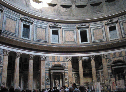 Arq, I aC. Agripa-II dC. Adriano reconstruye, Panten Romano, Interior de la Cella, 27 aC.-128 dC.