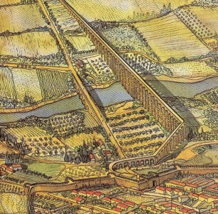 Arq, Roma, I aC., Acueducto de los Milagros, Mrida, Ilustracin