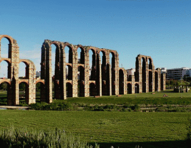 Arq, Roma, I aC., Acueducto de los Milagros, Mrida, Ruinas