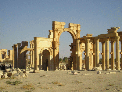 Arq, I aC.-II dC., Palmira, ruinas romanas, Nabateos, Siria