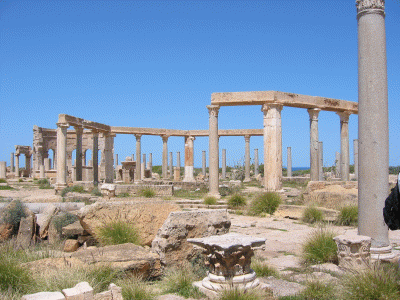 Arq, II-III, Mercado, Leptis Magna, Septimio Sever, Libia
