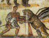 Mosaico, I, Combate de Gladiadores y Fieras, Galeria Borghese,Imperio, Roma 