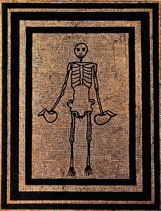 Mosaico, I, Esqueleto, Pavimento del Triclinium, Pompeya, Museo de Npoles, Imperio, Roma