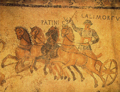 Mosaico, I, Cuadrigas, M. Arqueolgico, Npoles, Imperio, Roma