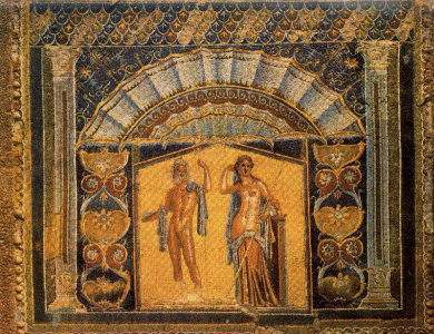 Mosaico, I, Neptuno y Anfitrite, Templo de las Ninfas, Herculano, Imperio, Roma