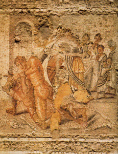 Mosaico, I, Teseo y el Minotauro, Casa del Laberinto, Pompeya, Imperio, Roma