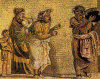 Mosaico, I aC,  Comedia de Menandro, M Arqueolgico, Npoles, 100-120 aC.