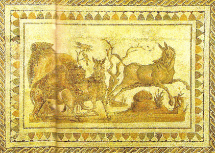 Mosaico, II, Escena de Animales, Thysdrus, Tnez, Imperio, Roma