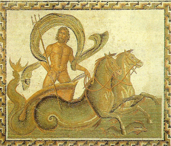 Mosaico, II-IV, El Carro de Neptuno, M. Arqueolgico, Susa, Imperio, Roma