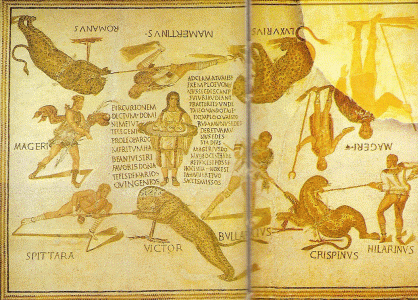 Mosaico, III, Juegos del Anfiteatro, Tnez, Imperio, Roma