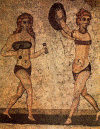 Mosaico, III-IV, Muchachas en Bikini, Villa del Casale, Sicilia, Imperio, Roma, 285-305