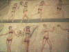 Mosaico, III-IV, Chicas en Bikini, Villa del Casale, Sicilia, Imperio, Roma 285-305
