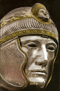 Orfebrera, I, Casco con Mscara Romano, Imperio, Roma