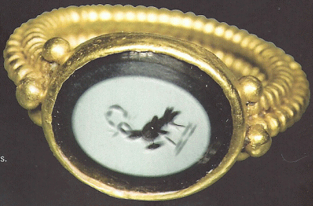 Orfebrera, I aC.- I dC., Anillo de Oro y Piedra Semipreciosa, Alejandra, Repblica- Imperio, Roma