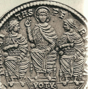 Orfebrera, IV, Constantino II entre Constante y Constancio II, Imperio, Roma,  340