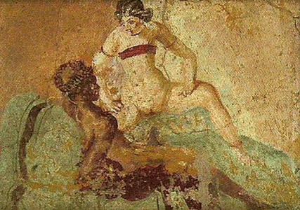 Pin, I, Escena ertica, Fresco, Pompeya, M. Arqueolgico, Npoles, Italia