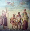 Pin, I, Sacrificio de Ifigenia, Fresco, m. Arqueolgico, Npoles, Italia