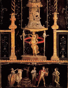 Pin, I dC. 2 mitad, Estilo Ilusionista Ornamental o Escenogrfico, Apolo y Pitn, Casa de los Vettii, Pompeya