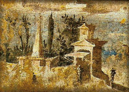 Pin, I, Villa en la costa en una finca rstica, Fresco, Boscoreale, Italia, M. Louvre