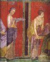 Pin, I, Nia lee el rito ante otras mujeres, Fresco, Pompeya, Italia